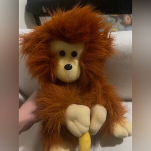 Ganz - Monkey Orangutan with Banana - Plush Stuffed Animal